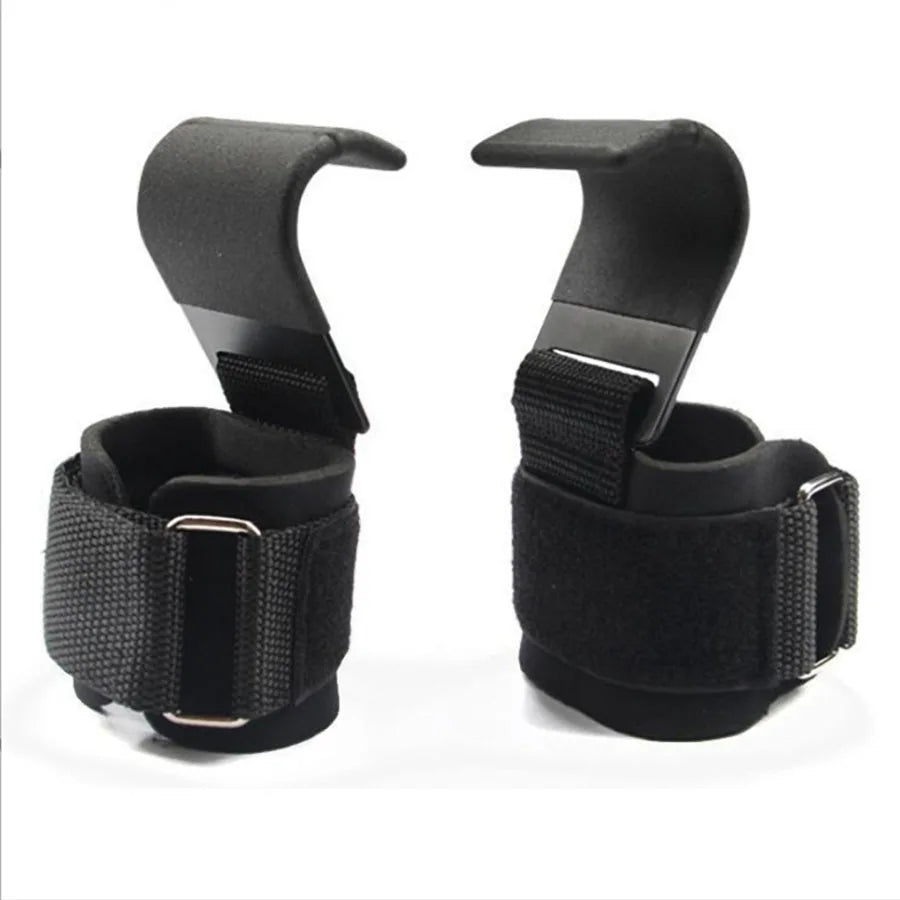 Weight Lifting Hook for Hands w/ Wrist Strap